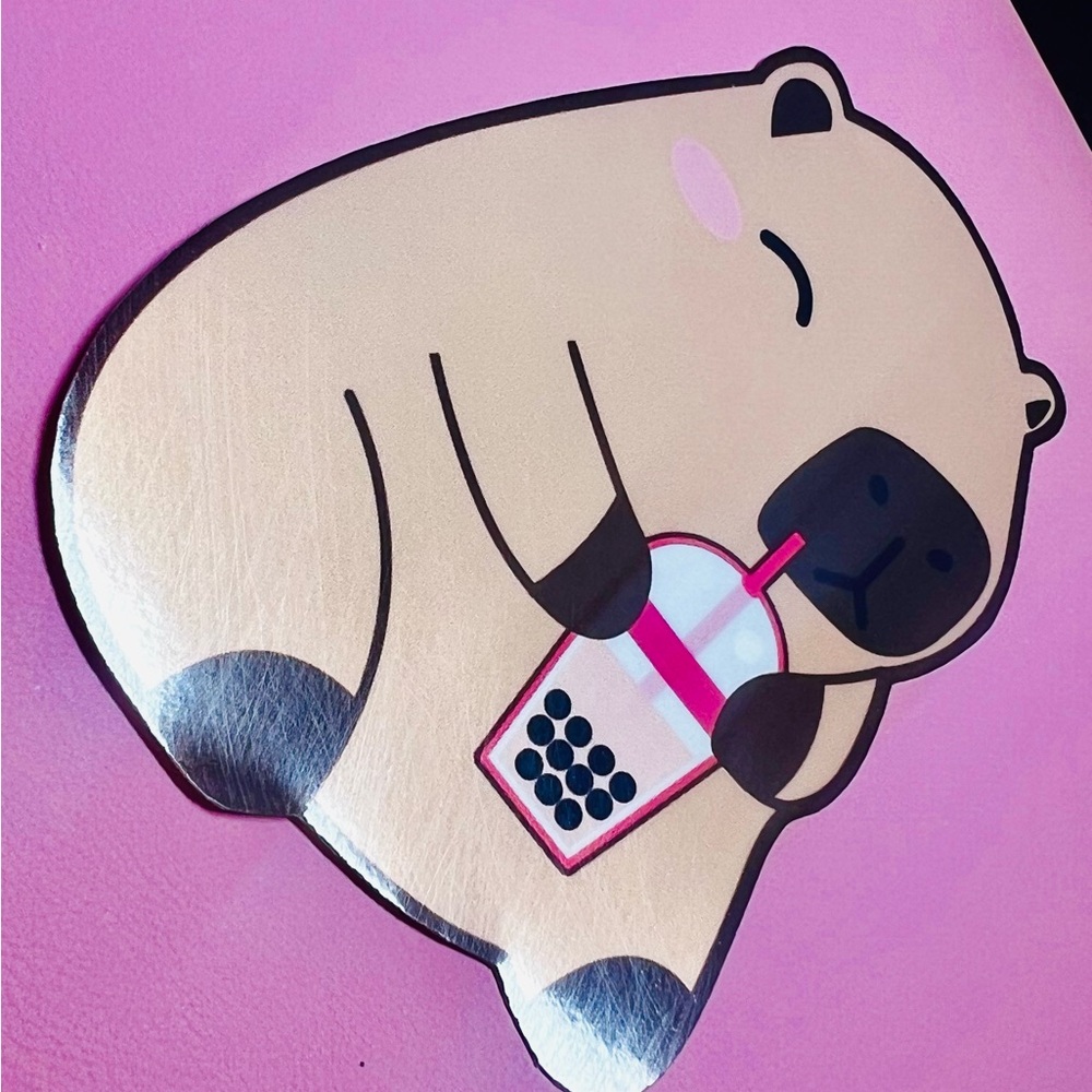 Cute Capybara Boba Car Decal